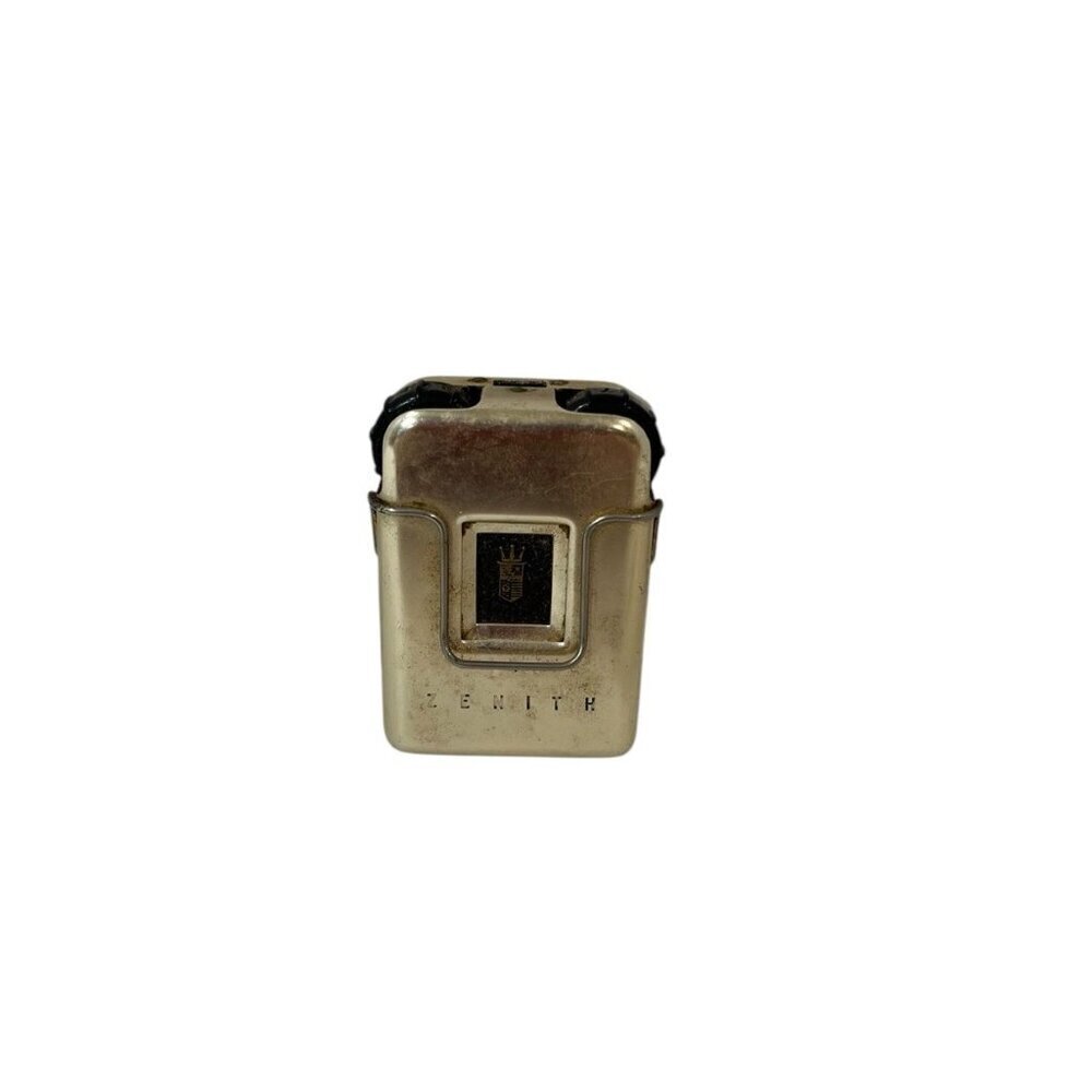Vintage Zenith Crusader Transistor Hearing Aid Gold Colored Aluminum Case 1955